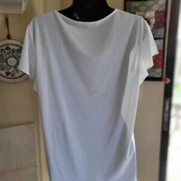 Preston & York White Short Sleeve T Shirt/Blouse Size Medium - Picture 2 of 4